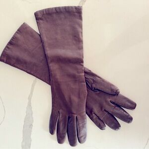 Vintage soft lambskin long cuff Italian gloves
